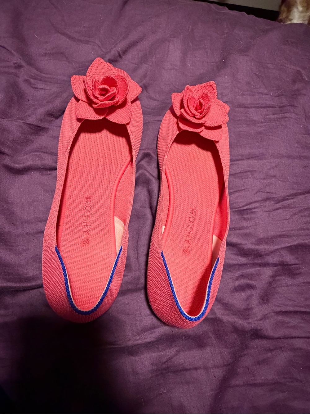 Rothy's Coral Knit Floral Appliqué Flats - Picture 2 of 7